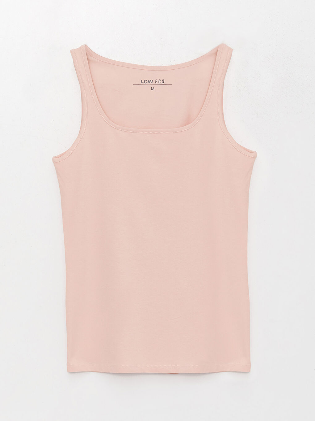 Pembe Kadın U Yaka Düz Atlet-5