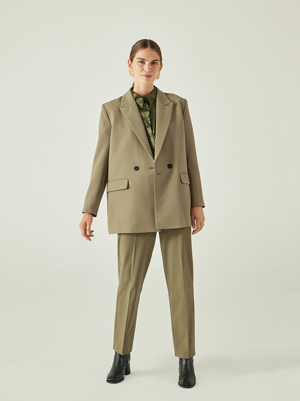 LCW Modest Plain Long Sleeve Women's Blazer Jacket -W3CO86Z8-VDU