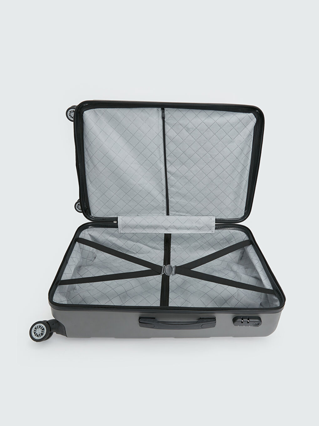 Gri Kilit Detaylı Küçük Boy Valiz-3