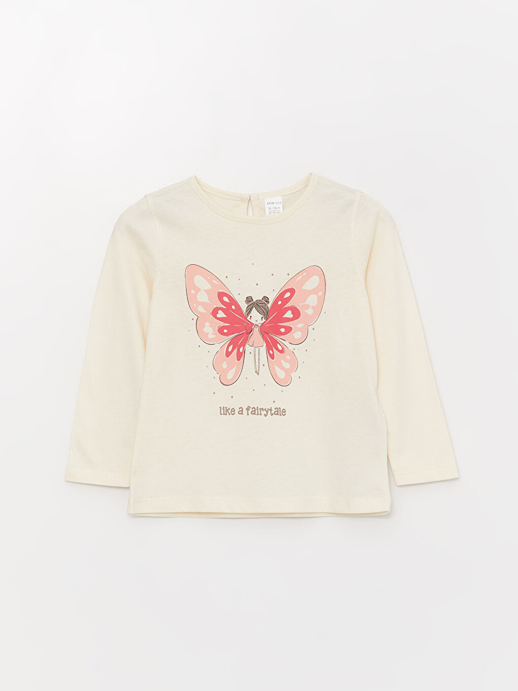 تيشيرت مطبوع بياقة دائرية للبنات الرضع