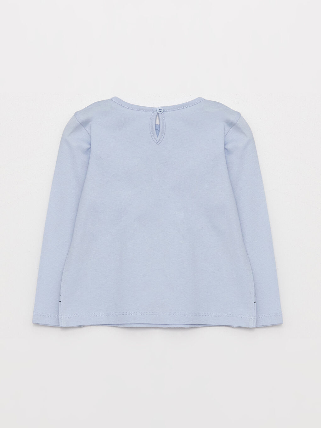 Mavi Bisiklet Yaka Baskılı Kız Bebek Tişört-1