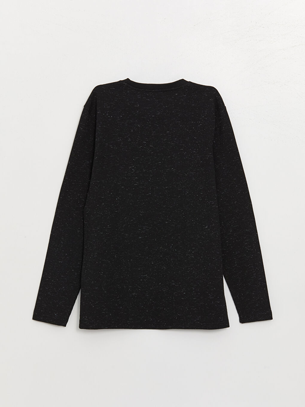 Siyah Bisiklet Yaka Uzun Kollu Erkek Sweatshirt-6