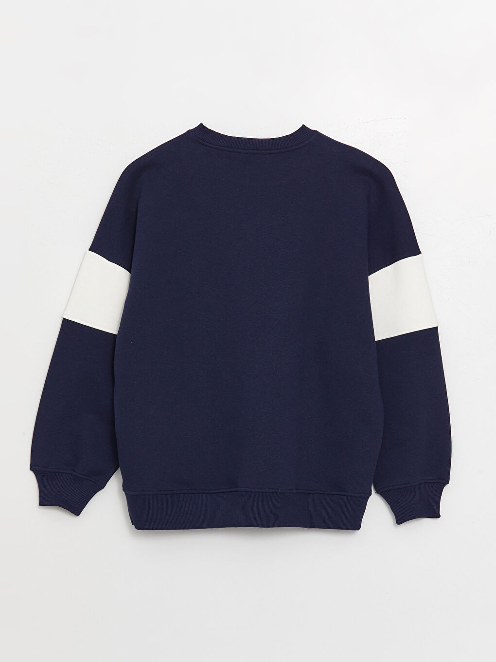 LCW Vision Lacivert Bisiklet Yaka Baskılı Oversize Kadın Kalın Sweatshirt - 6