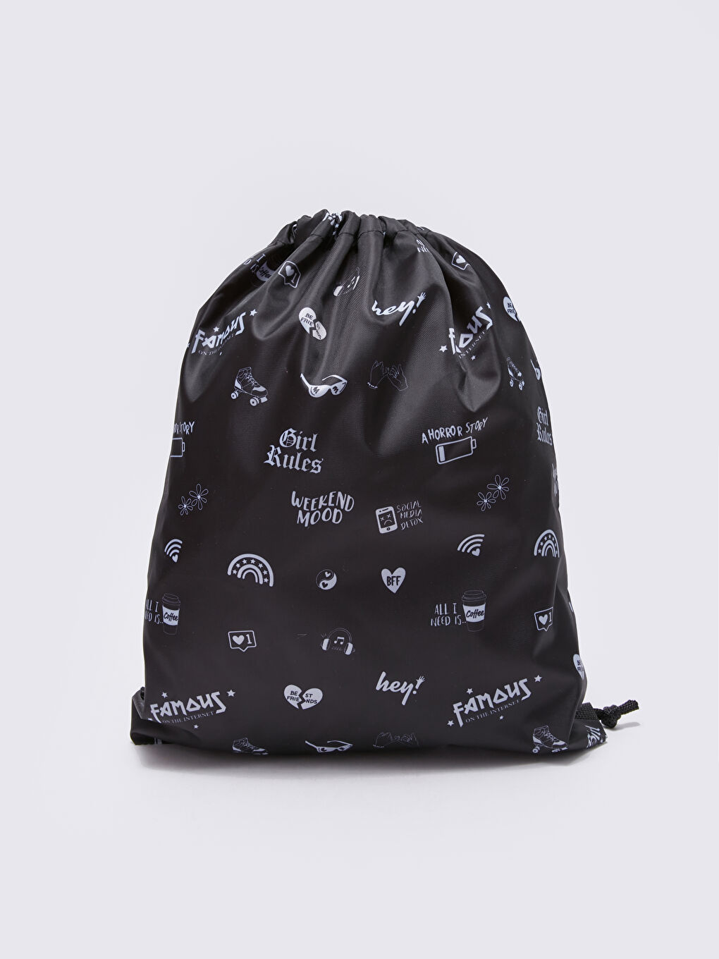Text Printed Girls' Backpack