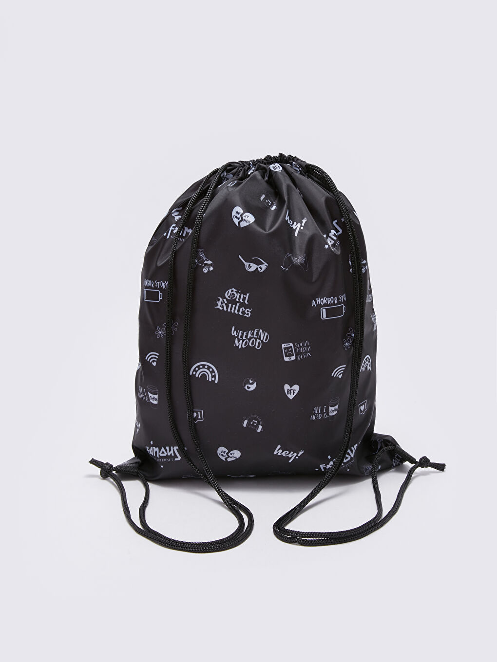 Text Printed Girls' Backpack-1