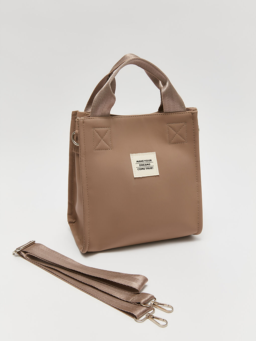 Bej Deri Görünümlü Kadın Çanta-3