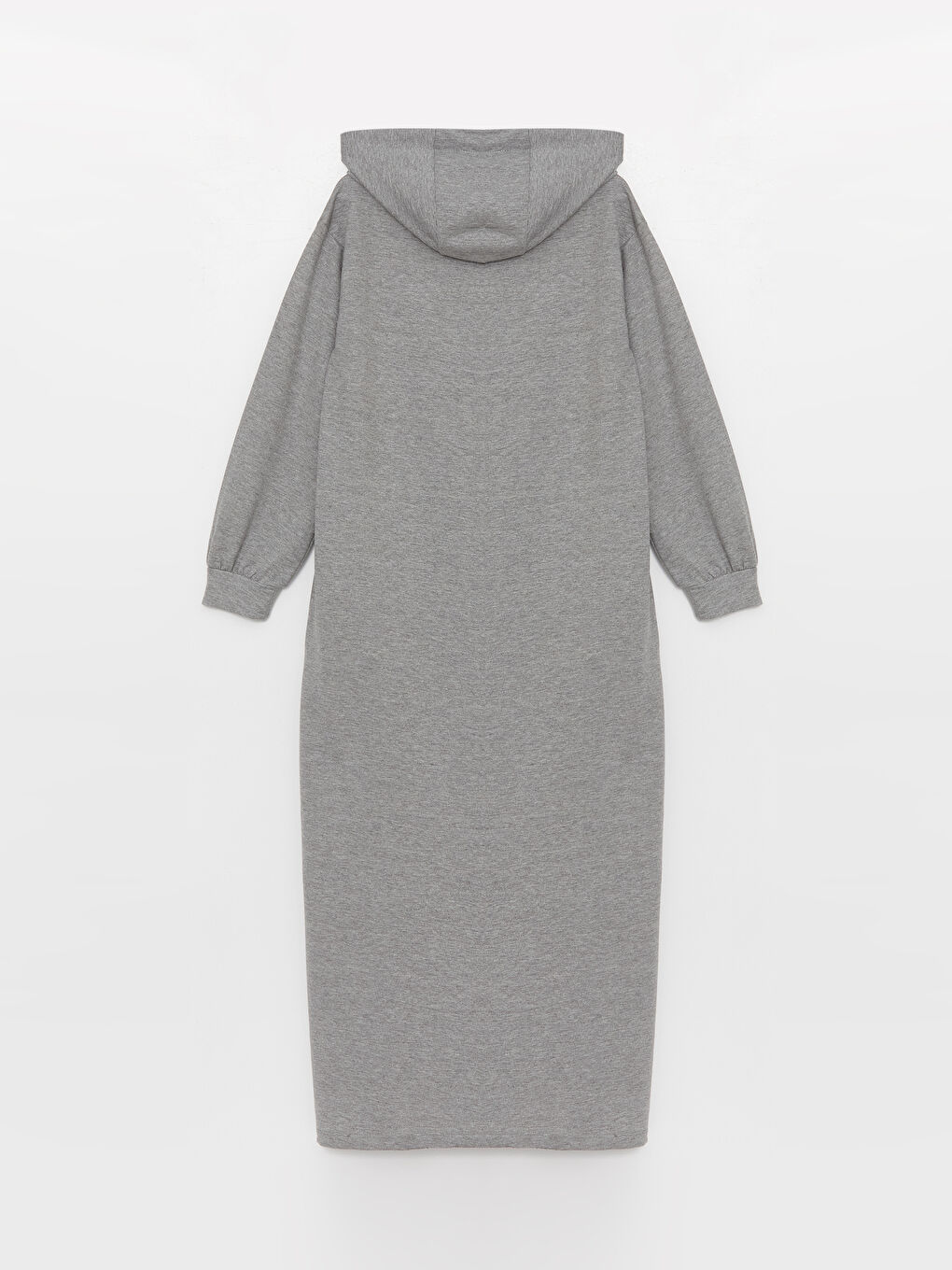 LCW Modest Grey Mel - Lacivert Kapüşonlu Düz Uzun Kollu Kadın Elbise - 6