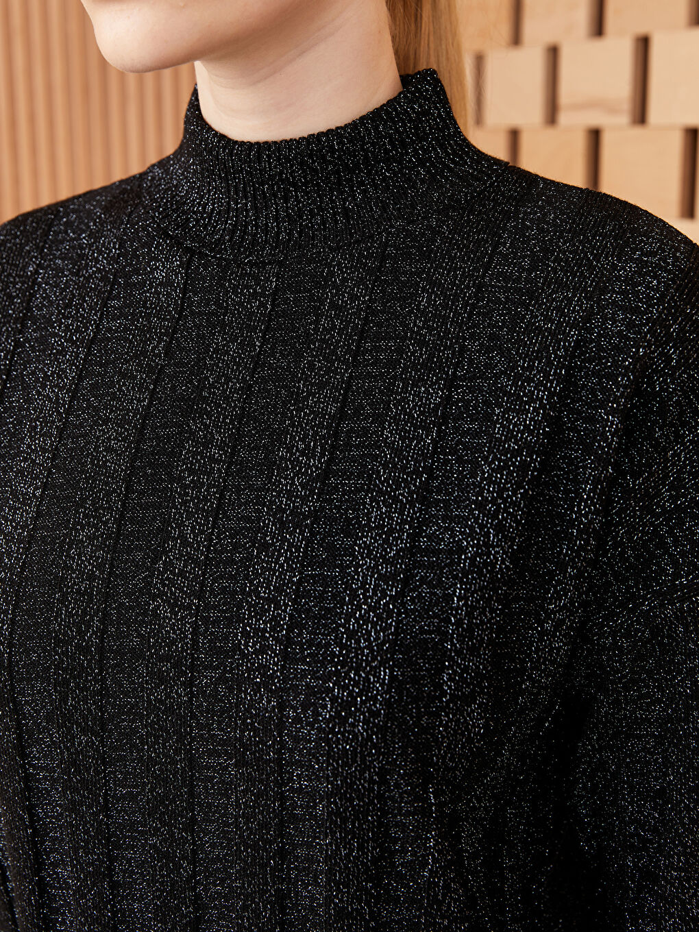 LCW Modest Half Turtleneck Plain Long Sleeve Women's Knitwear Tunic -W3CQ33Z8-RQL