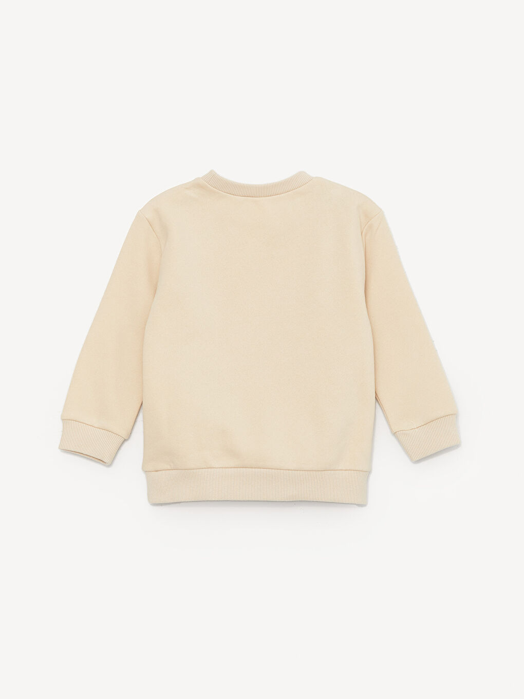 Bej Bisiklet Yaka Uzun Kollu Baskılı Erkek Bebek Sweatshirt ve Eşofman Altı 2'li Takım-2