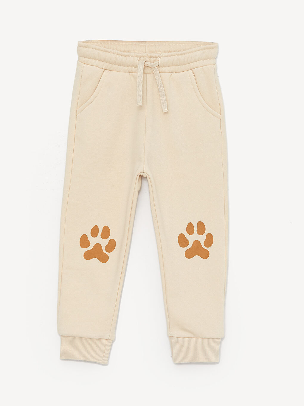 Bej Bisiklet Yaka Uzun Kollu Baskılı Erkek Bebek Sweatshirt ve Eşofman Altı 2'li Takım-3