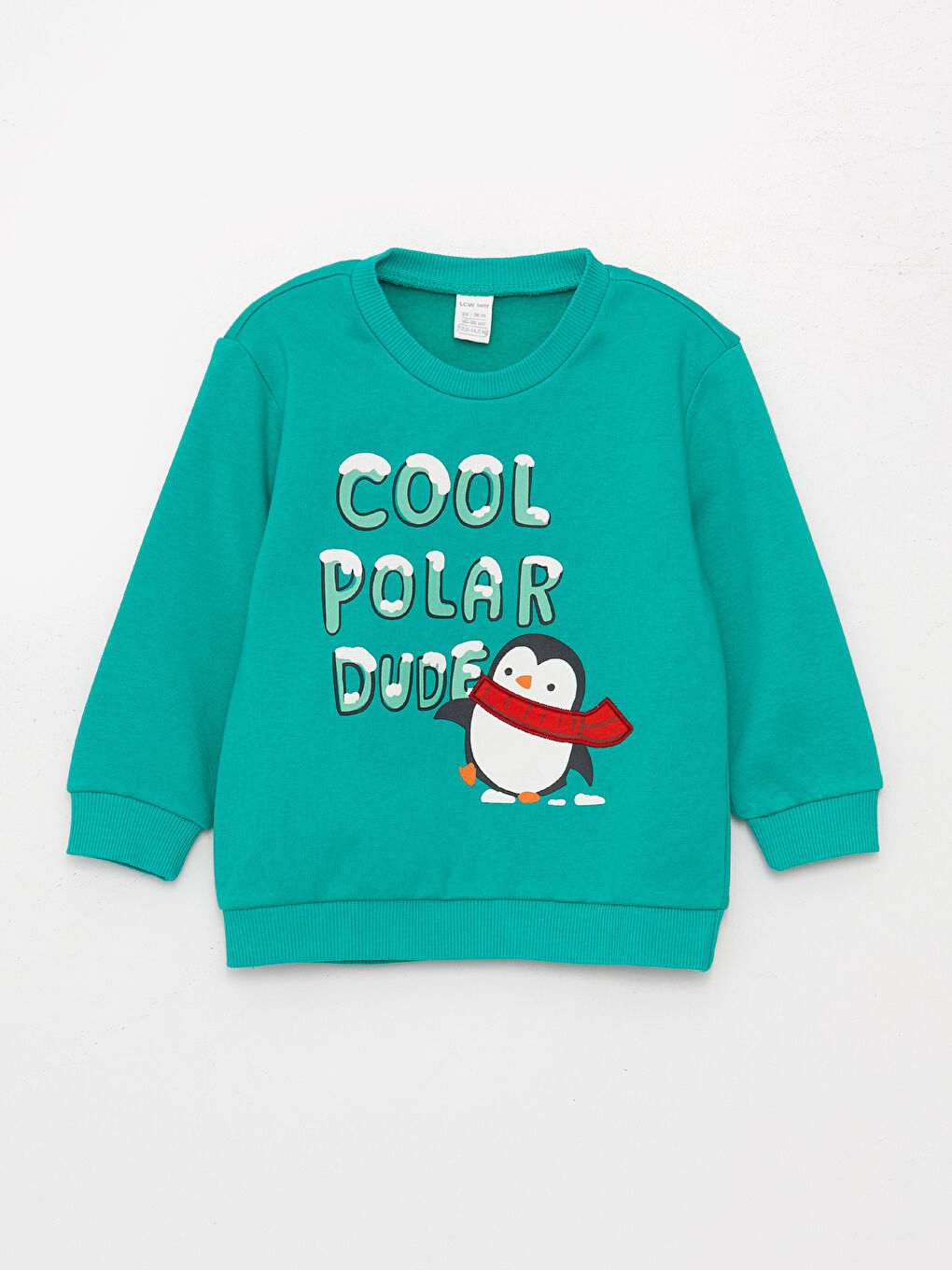 Yeşil Bisiklet Yaka Baskılı Erkek Bebek Sweatshirt ve Eşofman Altı-1