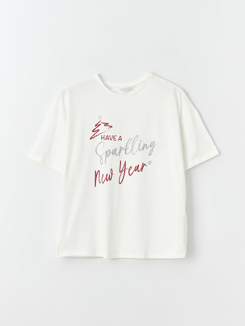 Set de pijamale scurte pentru femei, cu mânecă scurtă și guler rotund, imprimat-6