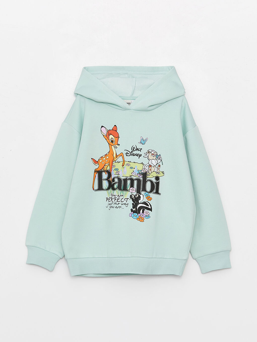 LCW Kids Nane Yeşili Bambi Baskılı Uzun Kollu Kız Çocuk Hoodie - 3