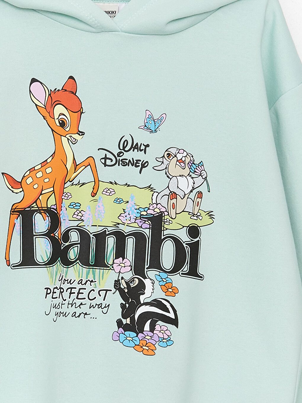 LCW Kids Nane Yeşili Bambi Baskılı Uzun Kollu Kız Çocuk Hoodie - 5