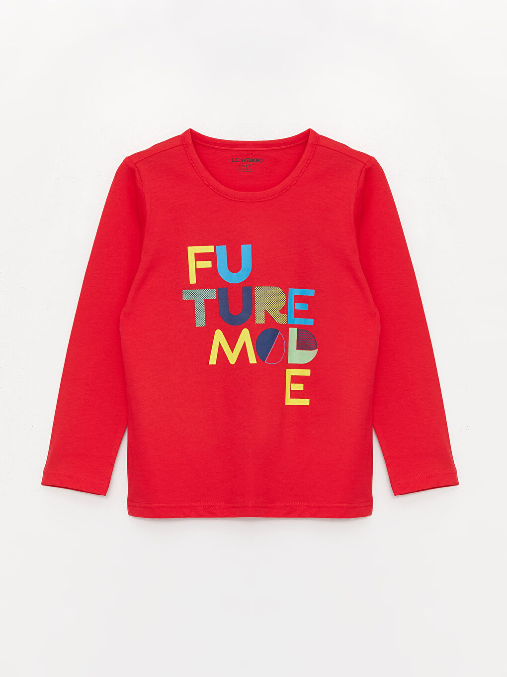 LCW Kids Crew Neck Printed Long Sleeve Boys' Pyjama Set