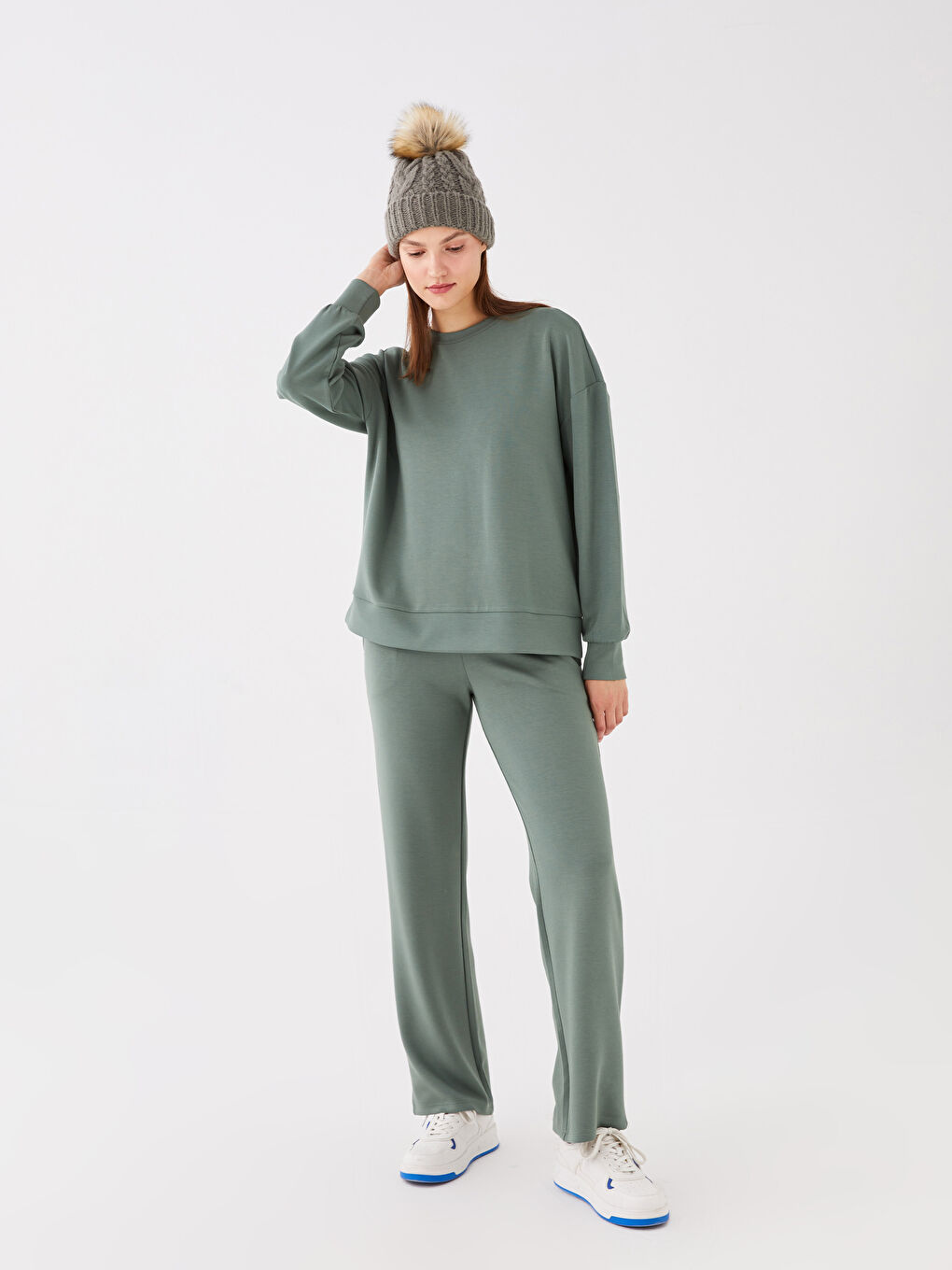 Берет Женский Трикотажный Узорчатый-1