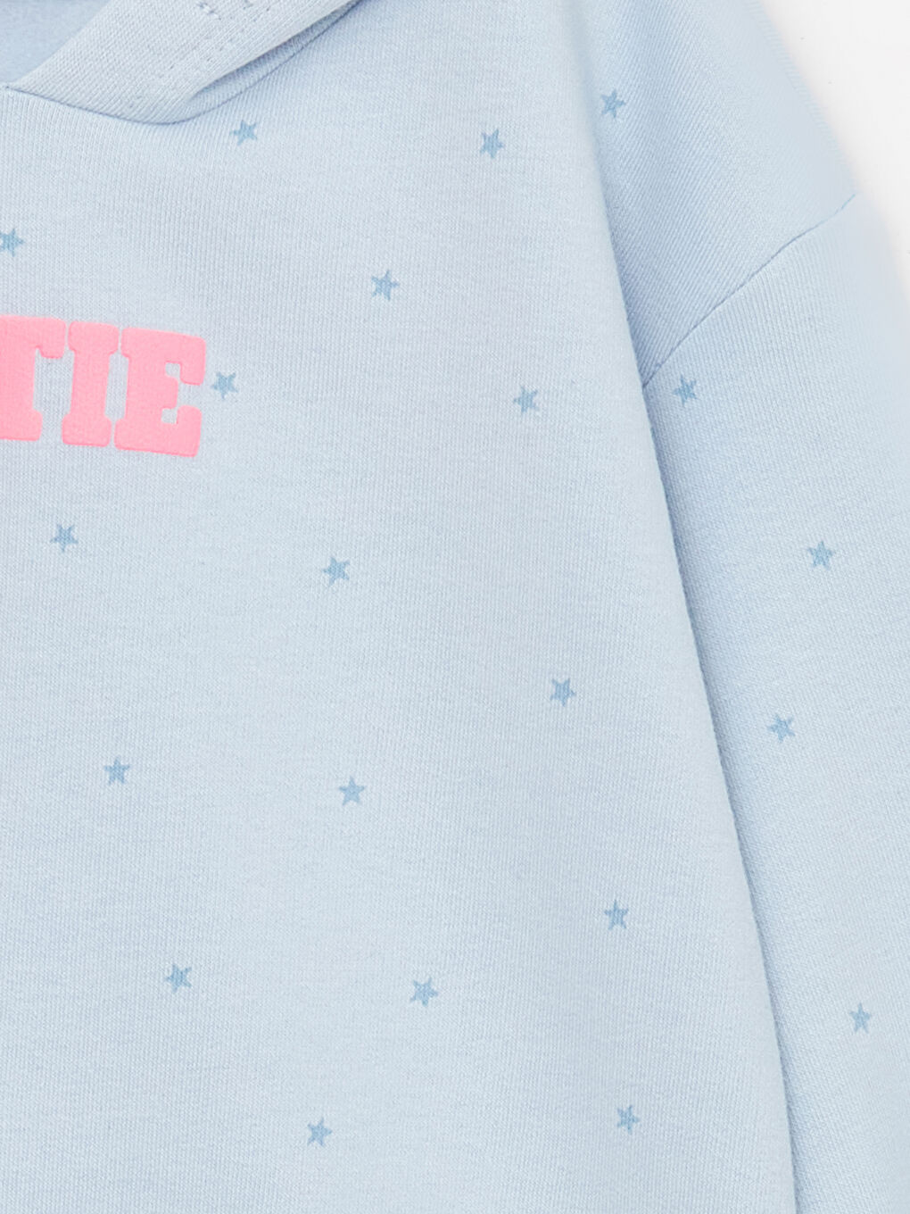 Mavi Uzun Kollu Baskılı Kız Bebek Hoodie-1