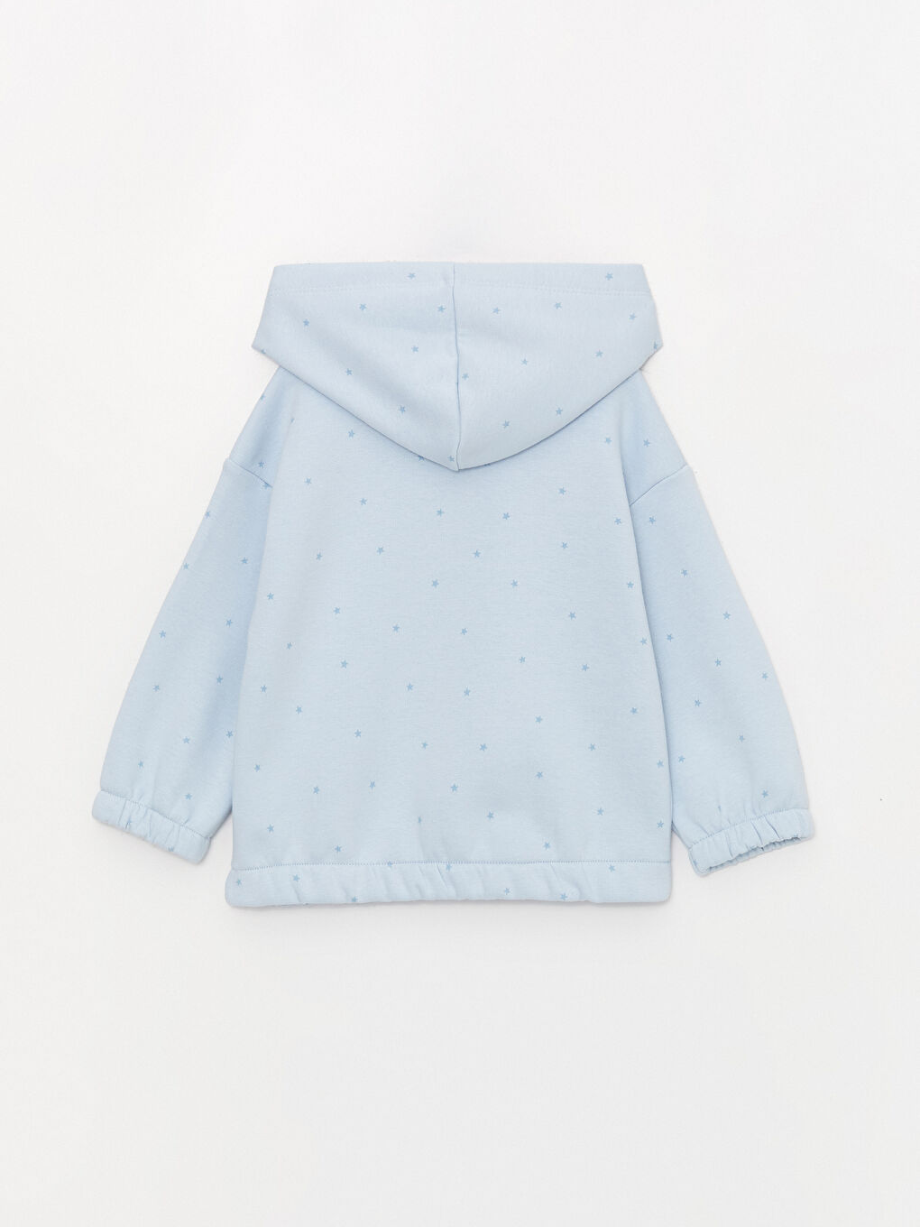 Mavi Uzun Kollu Baskılı Kız Bebek Hoodie-2