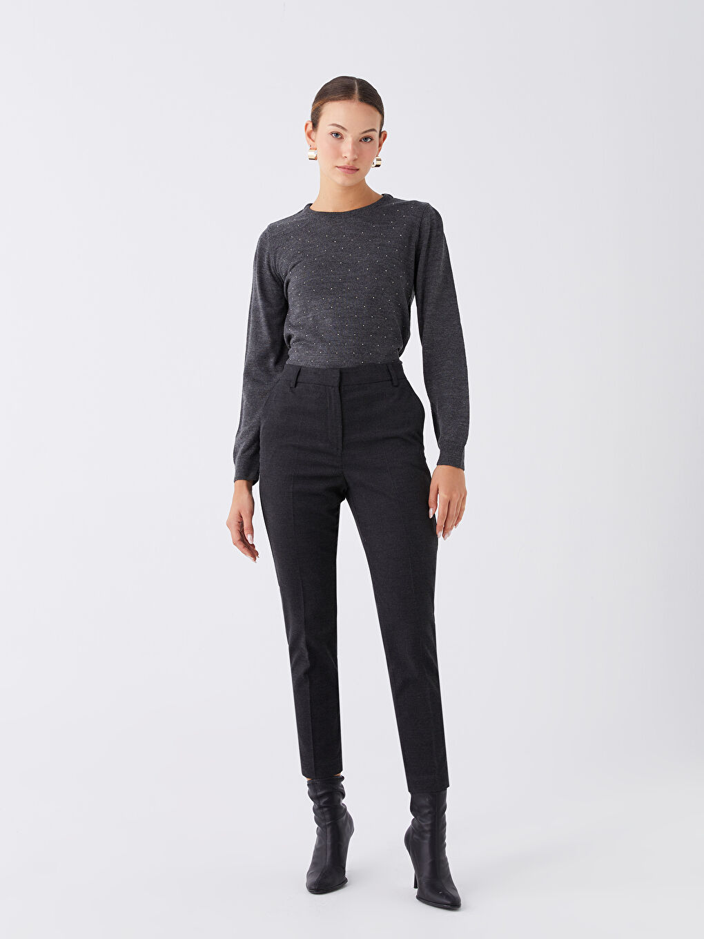 LCWAIKIKI Basic Pantalon Slim Fit Uni pour Femmes -W3CR30Z8-L8N