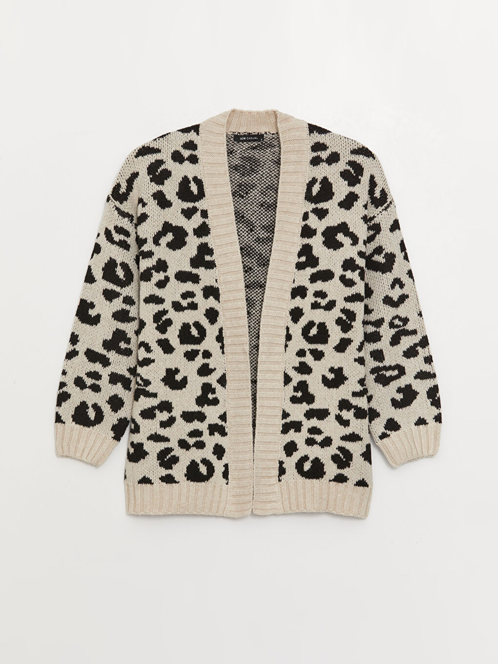 Shawl Collar Patterned Long Sleeve Women's Knitwear Cardigan-5