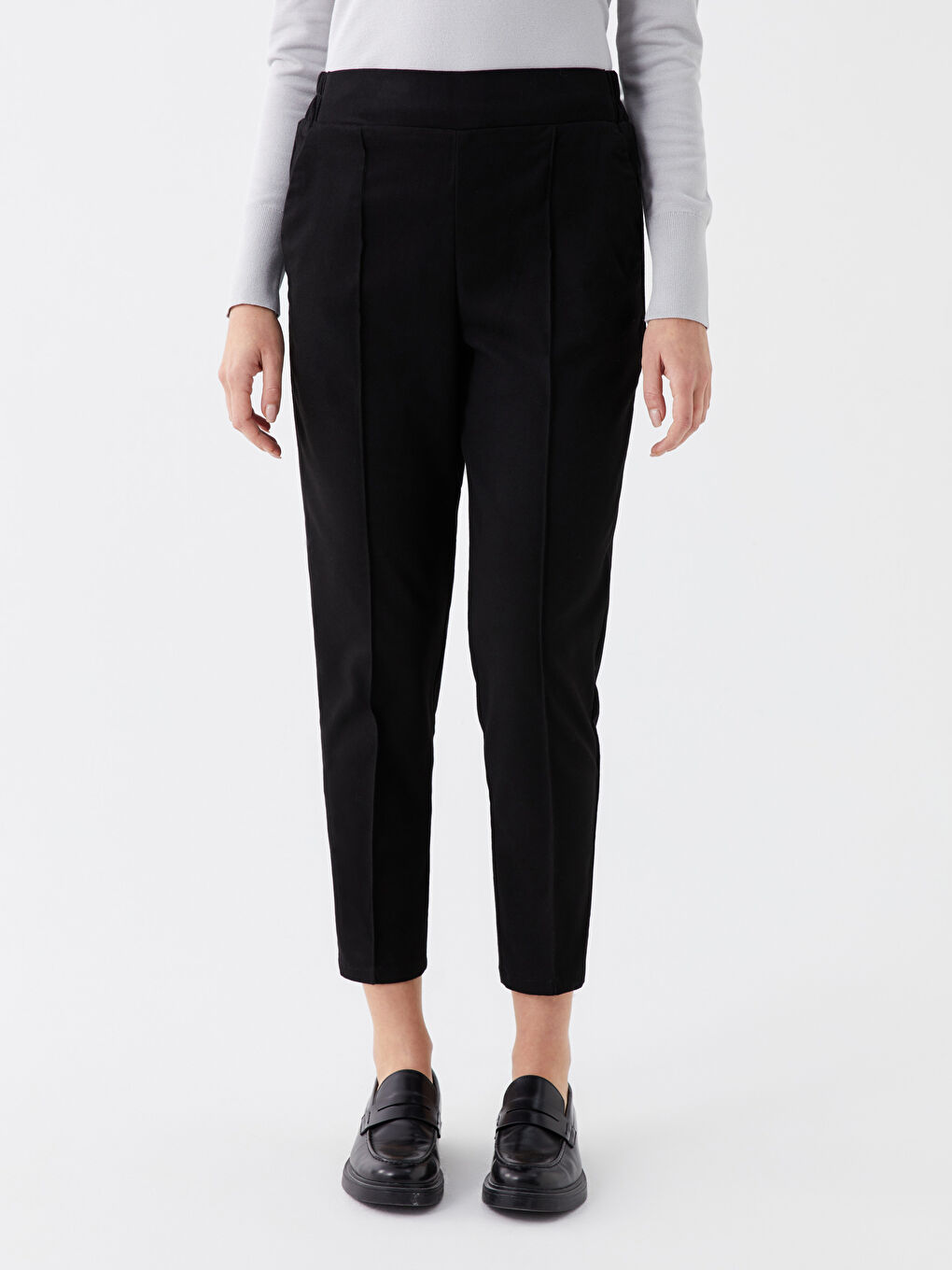 Pantalone sa elastičnim strukom, standardnog kroja za žene-2
