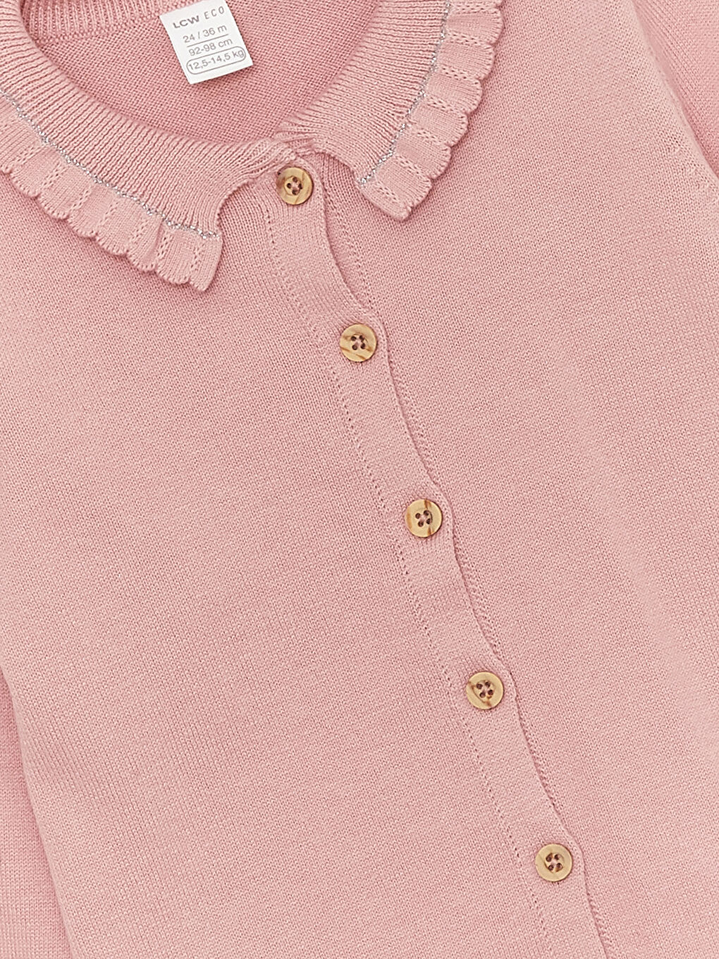 Pembe Bebe Yaka Kız Bebek Triko Hırka-2