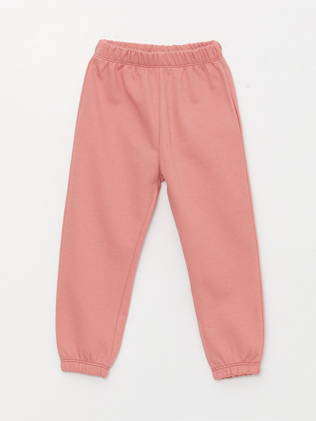 Pembe Beli Lastikli Basic Kız Bebek Jogger Eşofman Alt