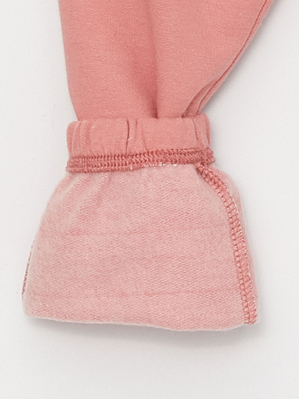 Pembe Beli Lastikli Basic Kız Bebek Jogger Eşofman Alt-2