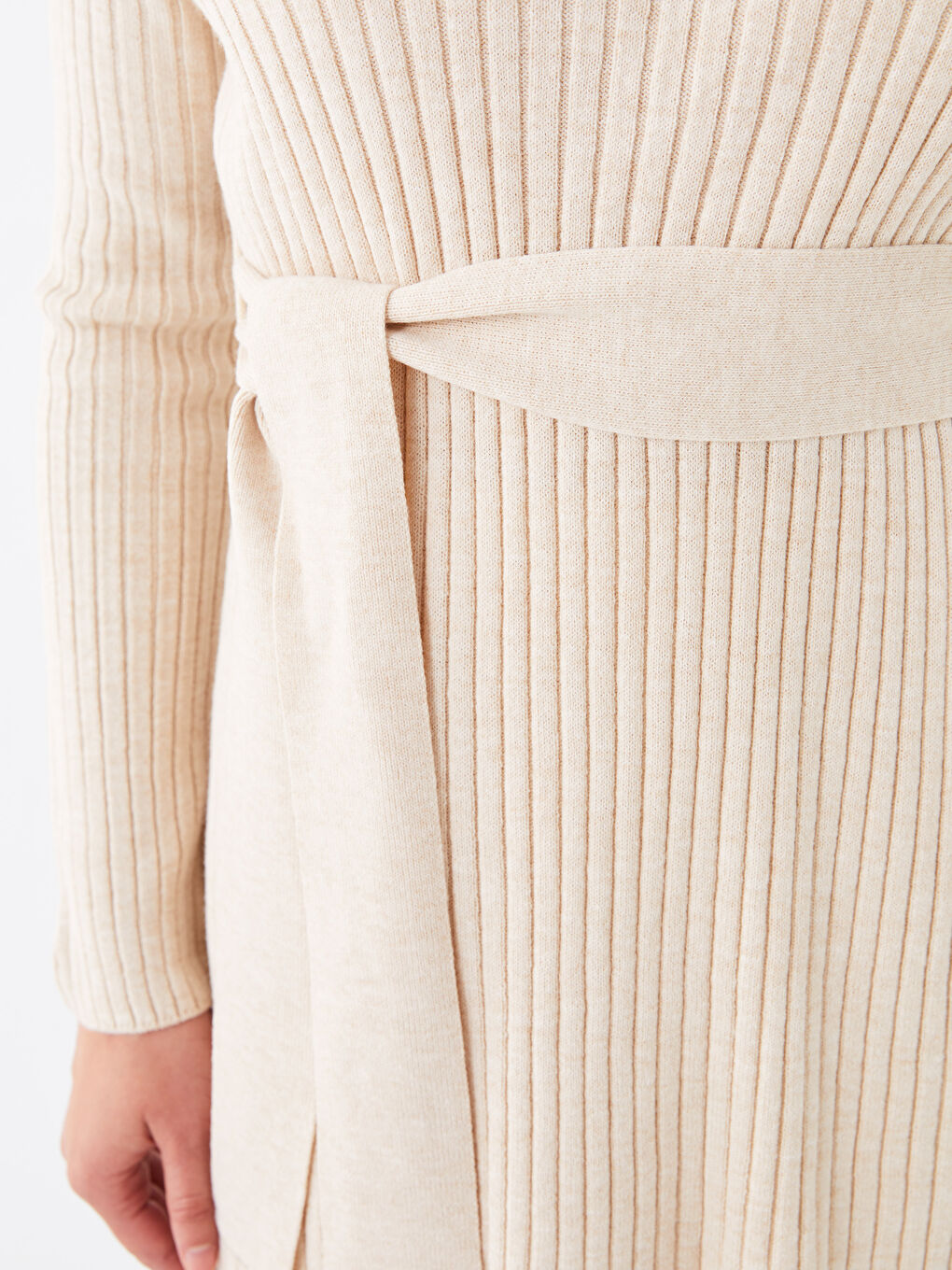 Kahverengi Yarım Balıkçı Yaka Düz Uzun Kollu Kadın Tunik-4