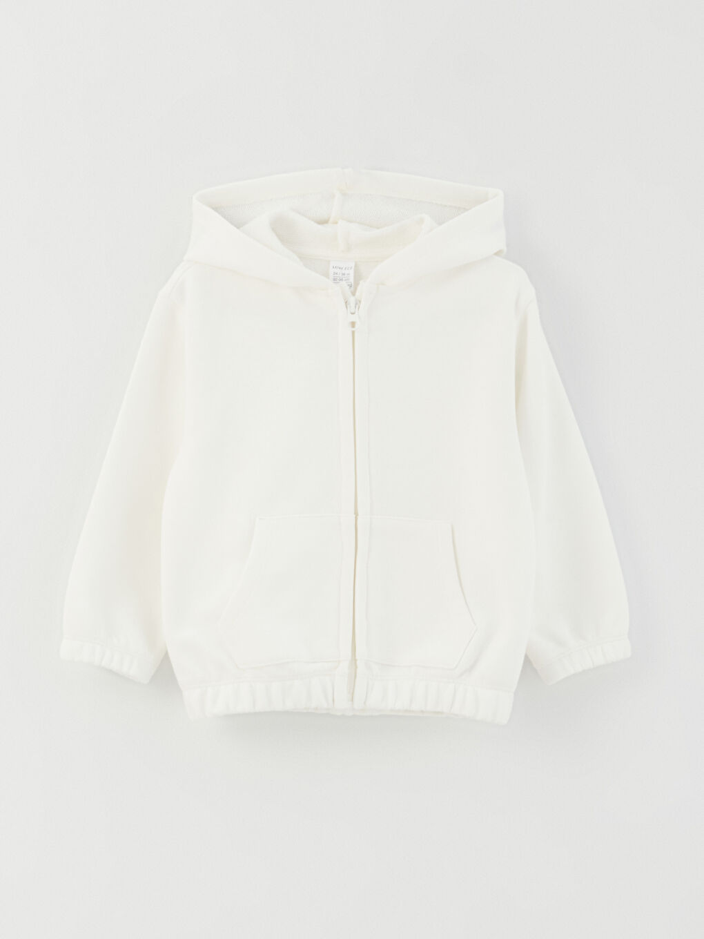 Kapüşonlu Uzun Kollu Basic Kız Bebek Fermuarlı Sweatshirt