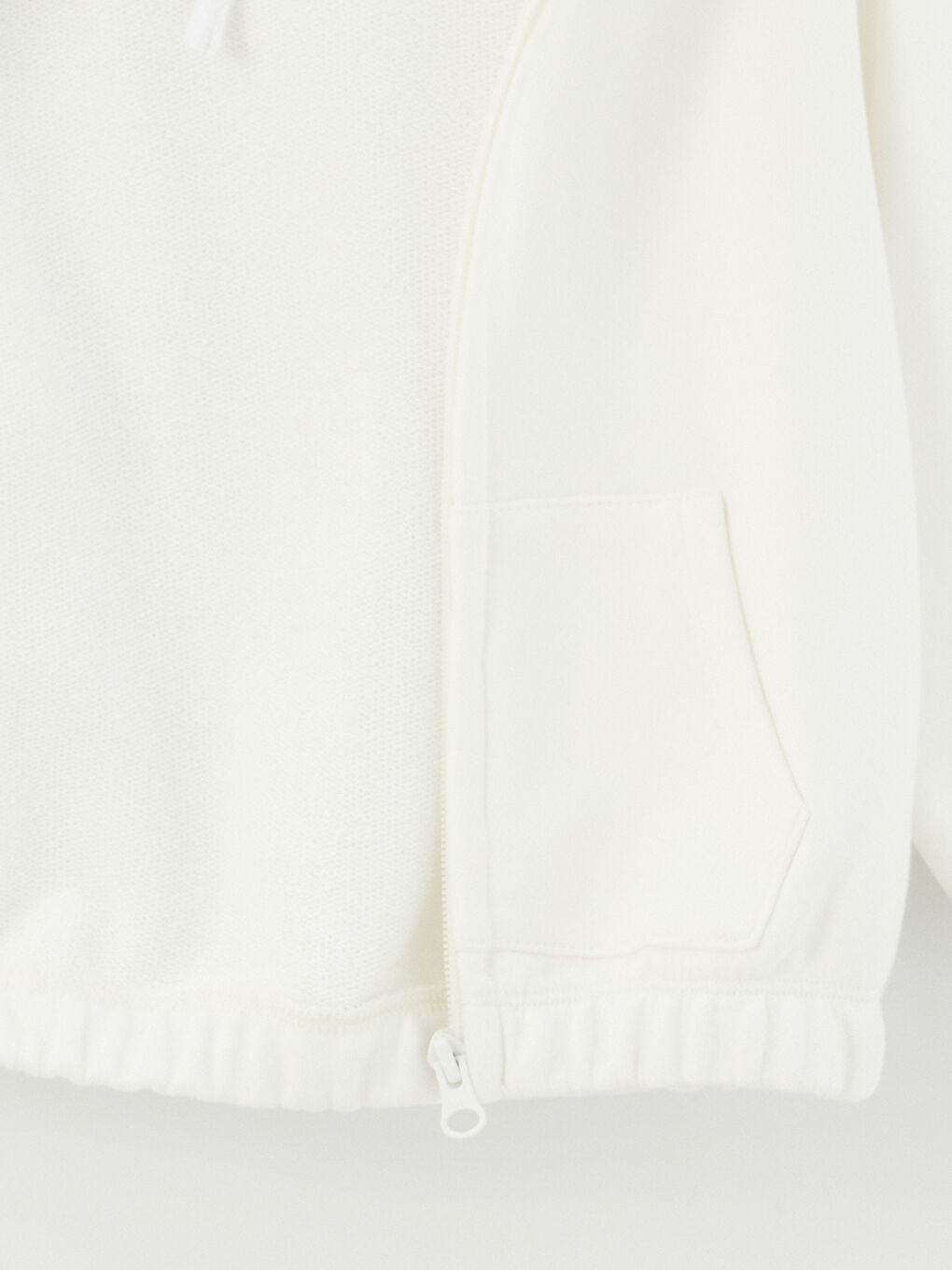 Kapüşonlu Uzun Kollu Basic Kız Bebek Fermuarlı Sweatshirt-1