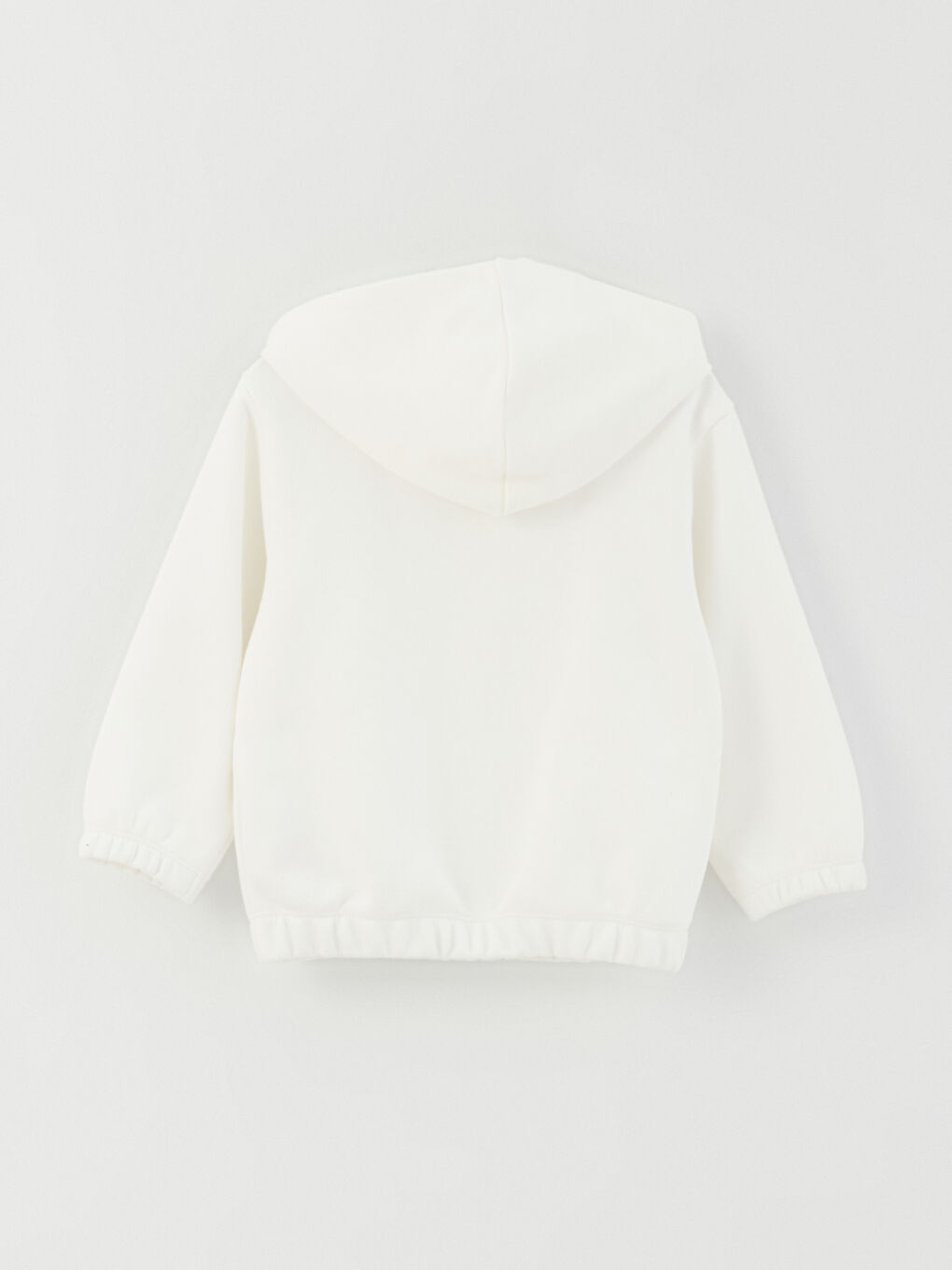 Kapüşonlu Uzun Kollu Basic Kız Bebek Fermuarlı Sweatshirt-2