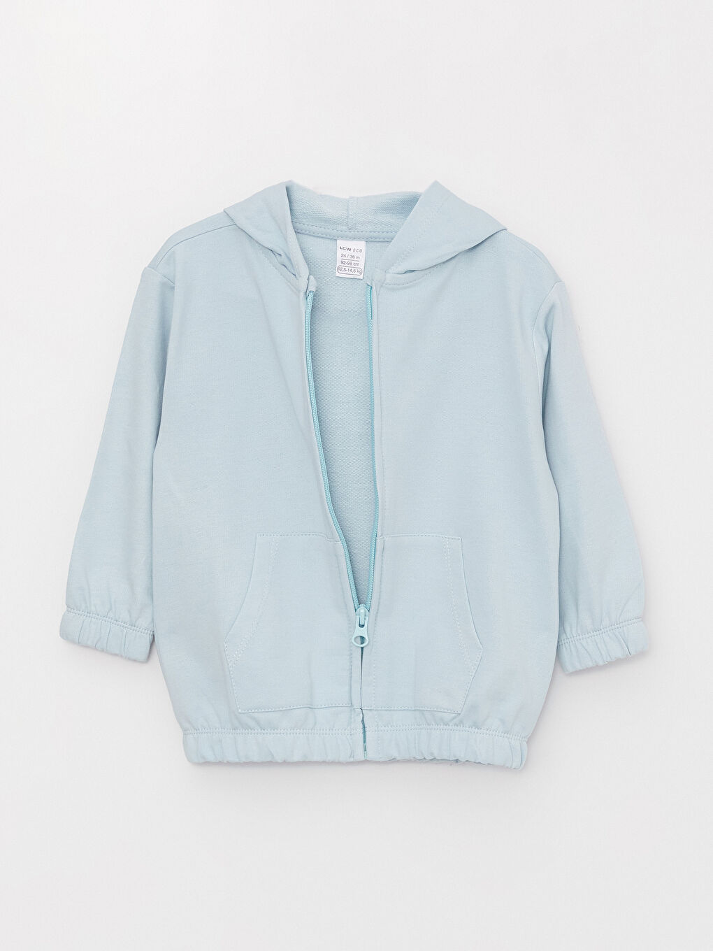 Hooded Long Sleeve Basic Baby Girl Zippered Sweatshirt-1