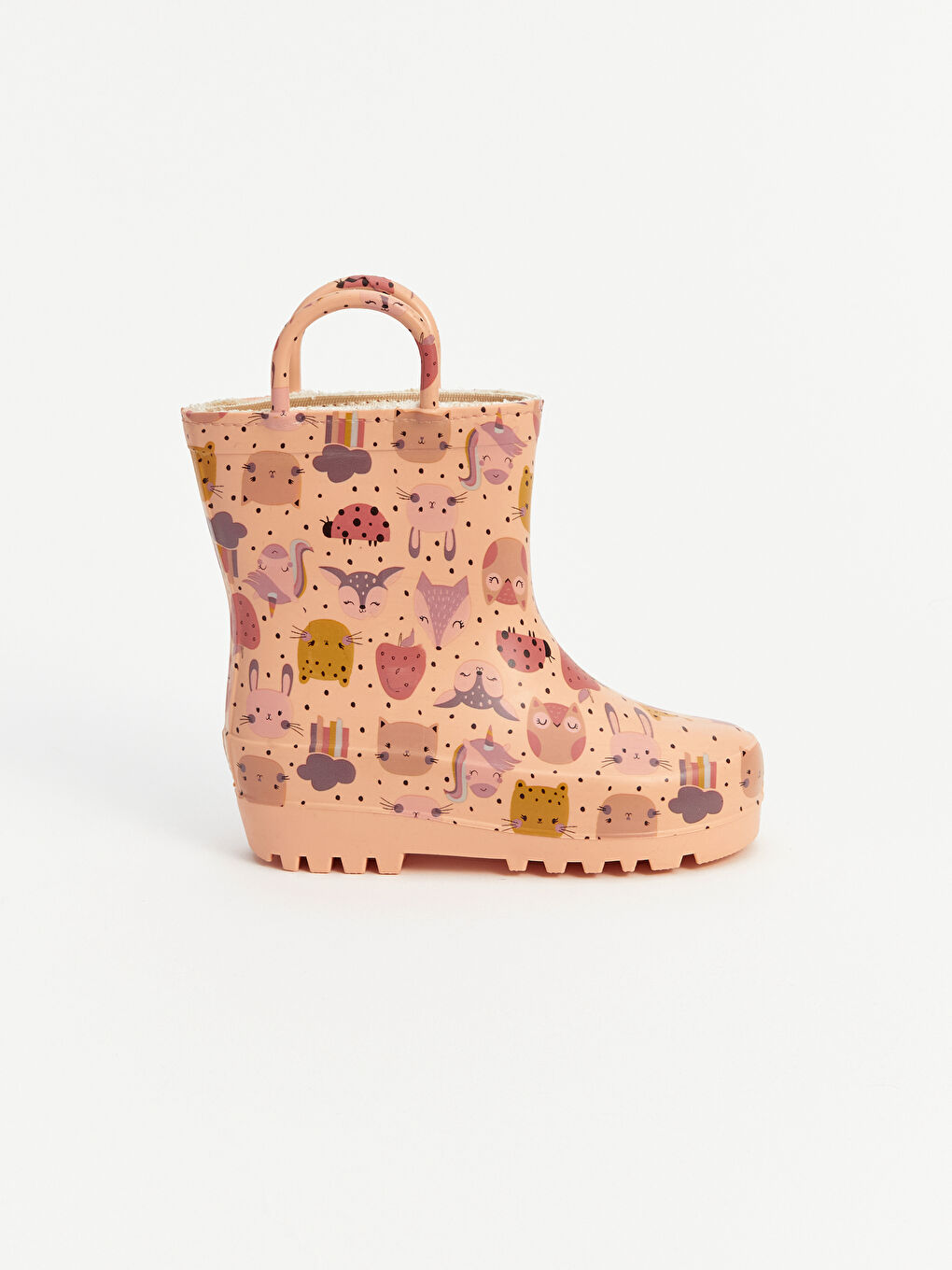 Ekru Baskılı Kız Bebek Yağmur Botu-1