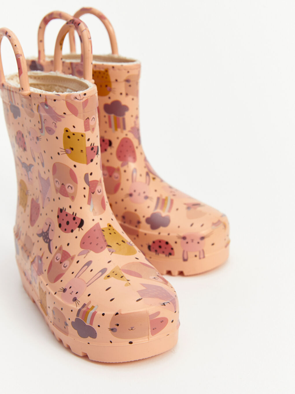 Ekru Baskılı Kız Bebek Yağmur Botu-2