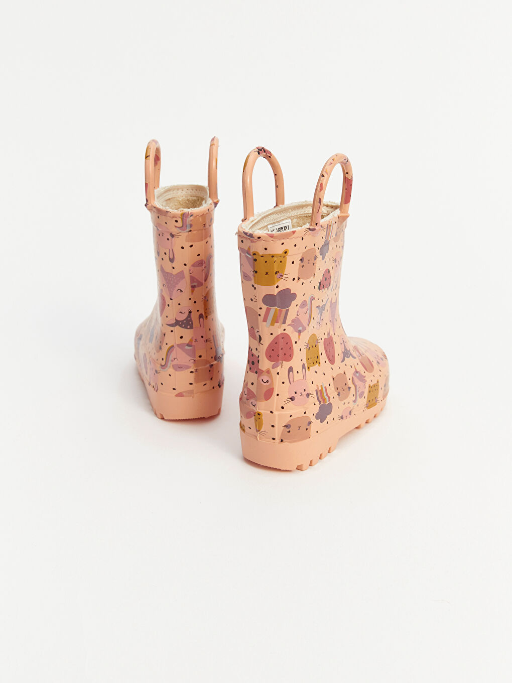 Ekru Baskılı Kız Bebek Yağmur Botu-3