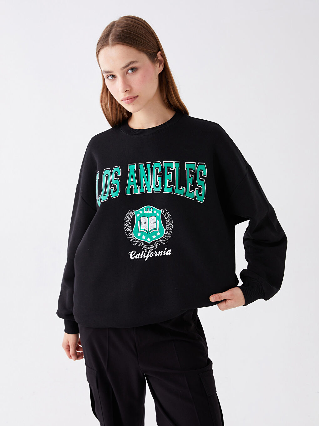 Žena CRNA Majica s kapuljačom/Dukserica-1