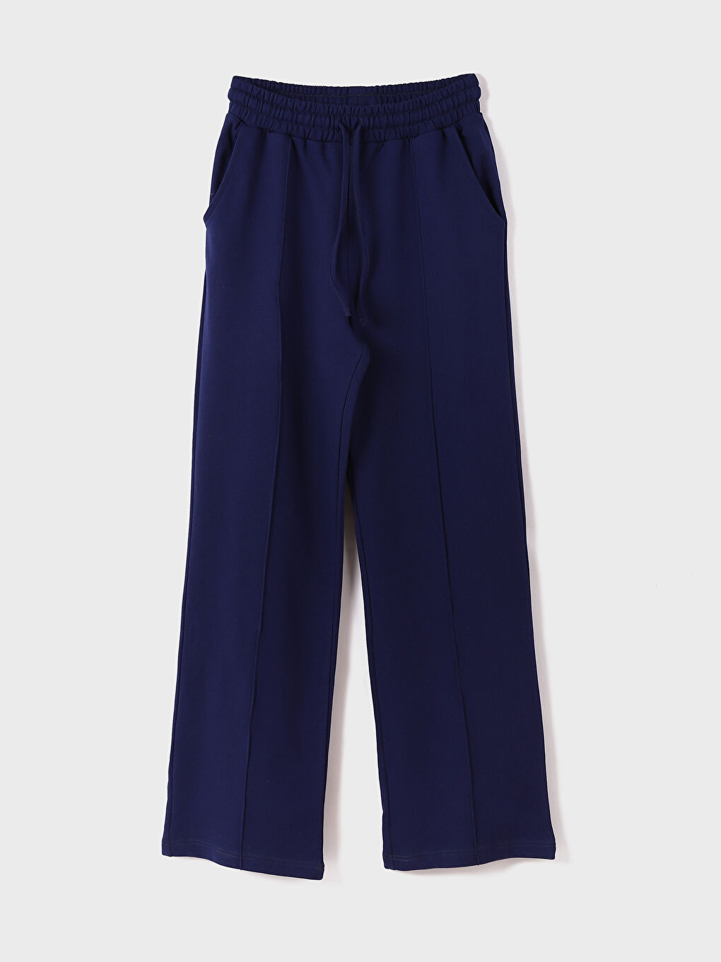Elasticated Waist Plain Wide Leg Women's Trousers