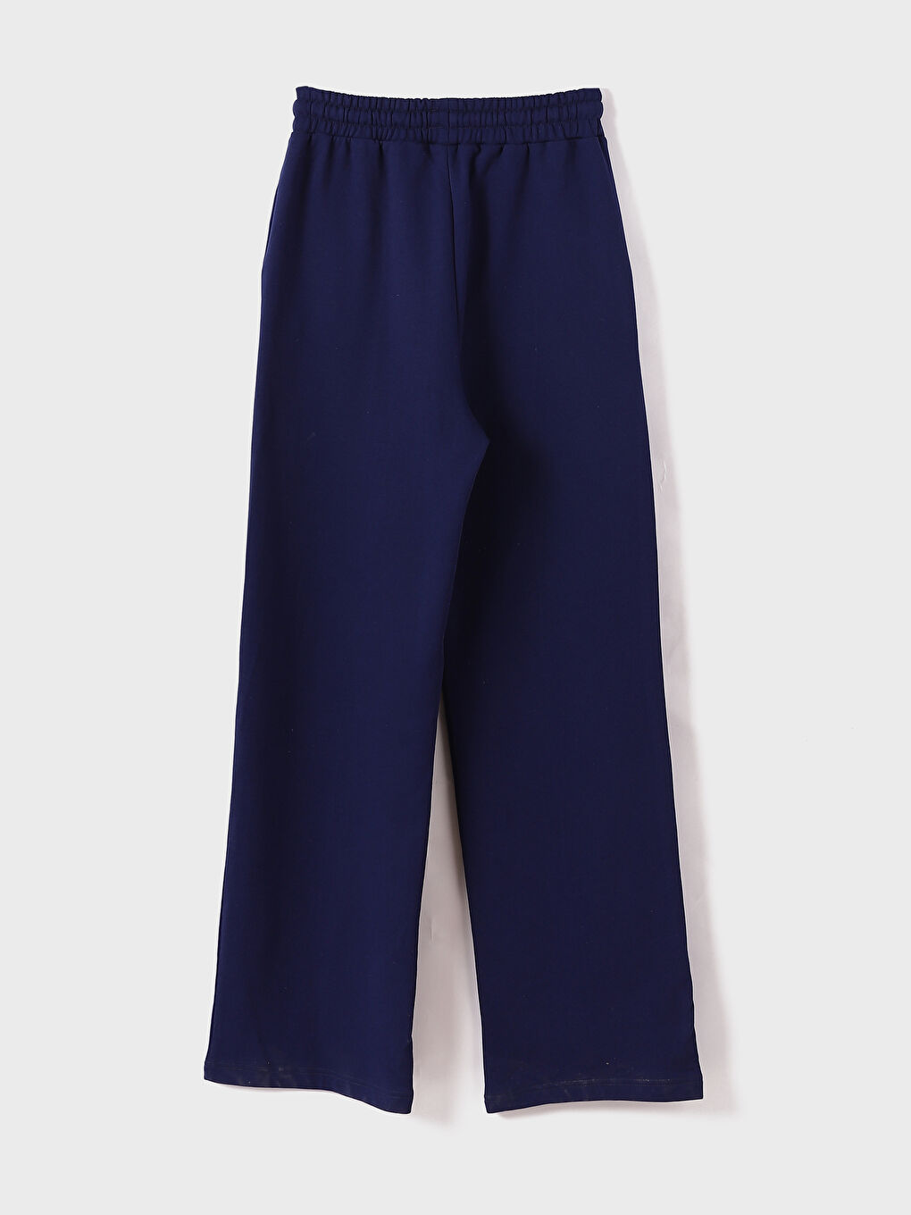 Elasticated Waist Plain Wide Leg Women's Trousers-3