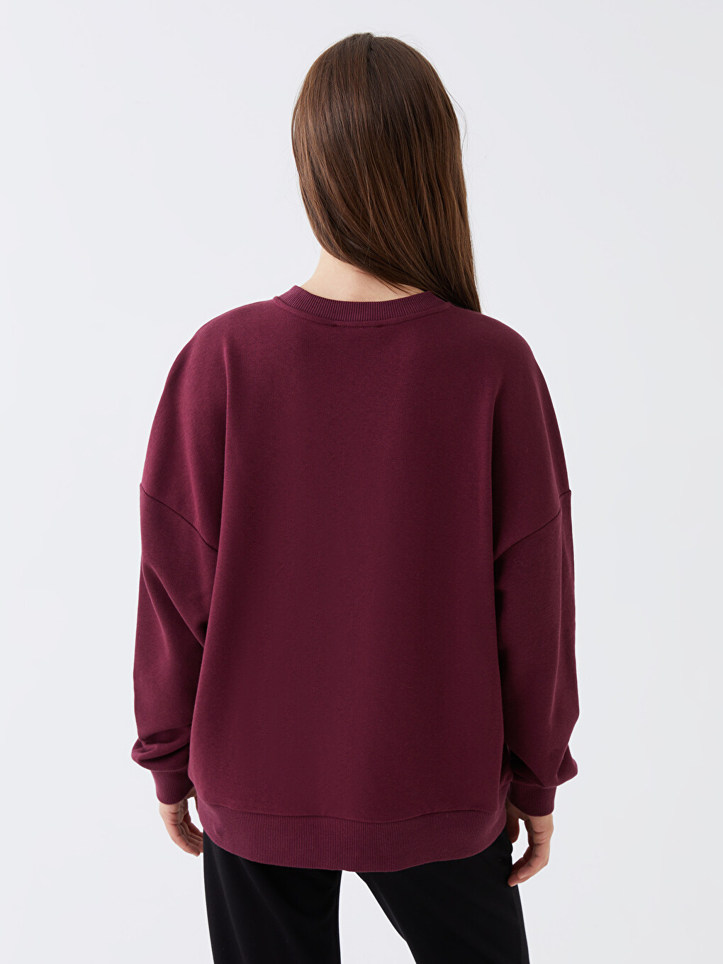 Crew Neck Printed Long Sleeve Oversize Women's Sweatshirt-4