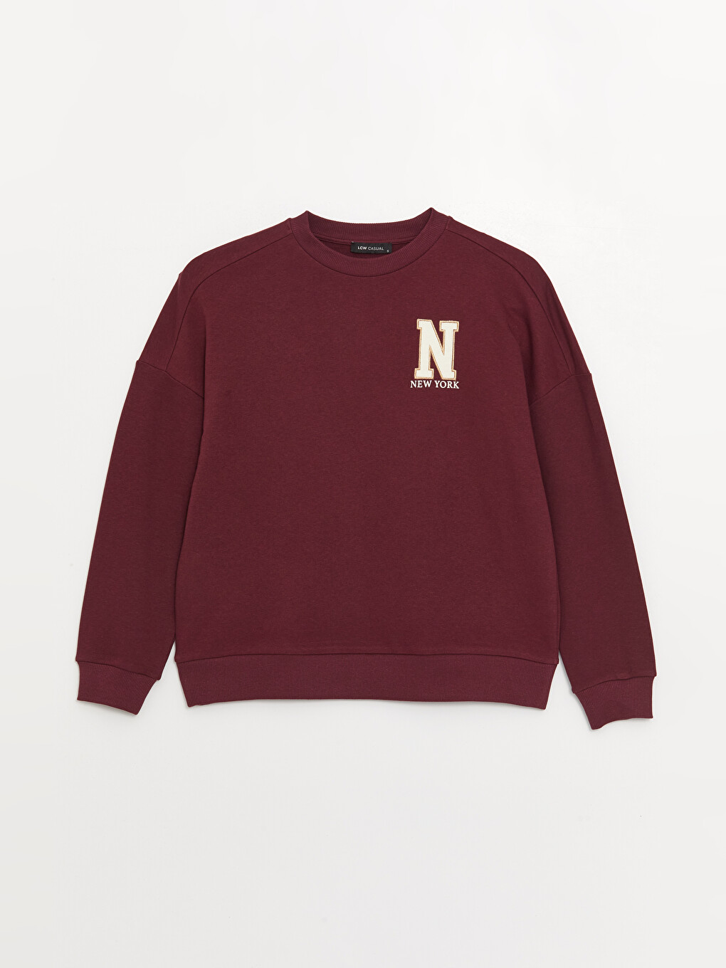 Crew Neck Printed Long Sleeve Oversize Women's Sweatshirt-5