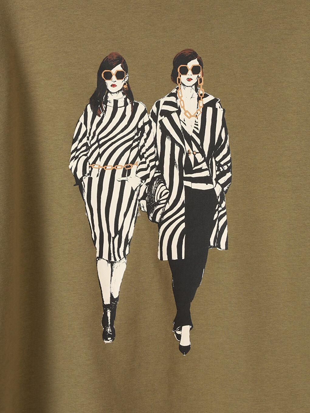 Crew Neck Printed Long Sleeve Oversize Women's Sweatshirt-2