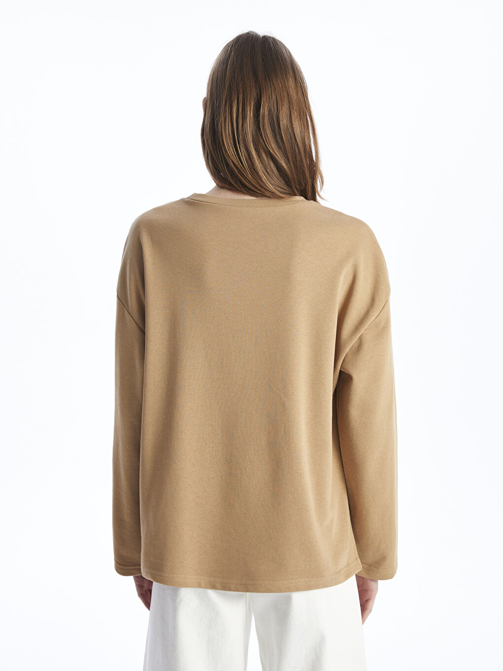 Crew Neck Printed Long Sleeve Oversize Women's Sweatshirt-4