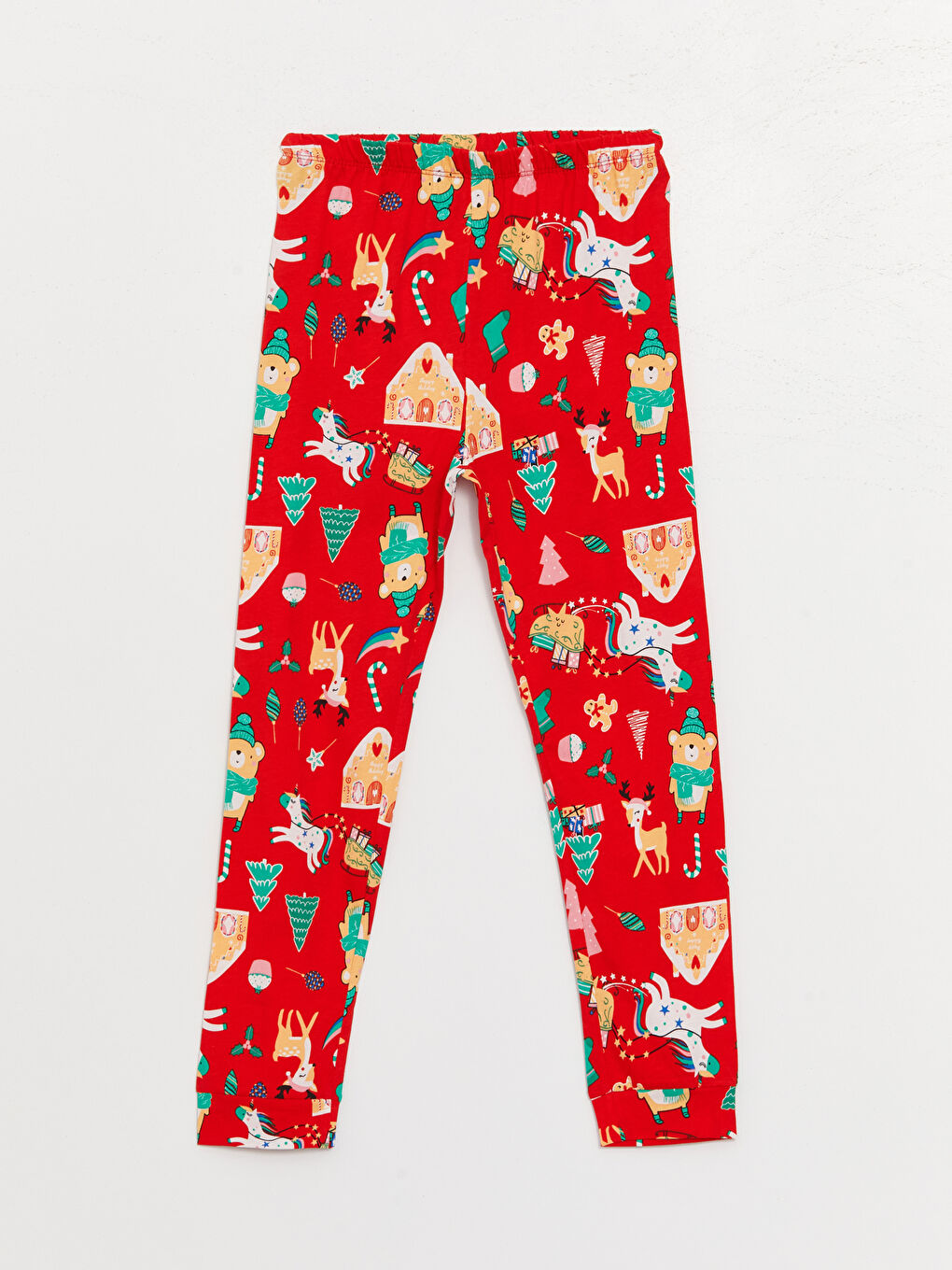 Ensemble de pyjama fille à thème de Noël col rond manches longues-3