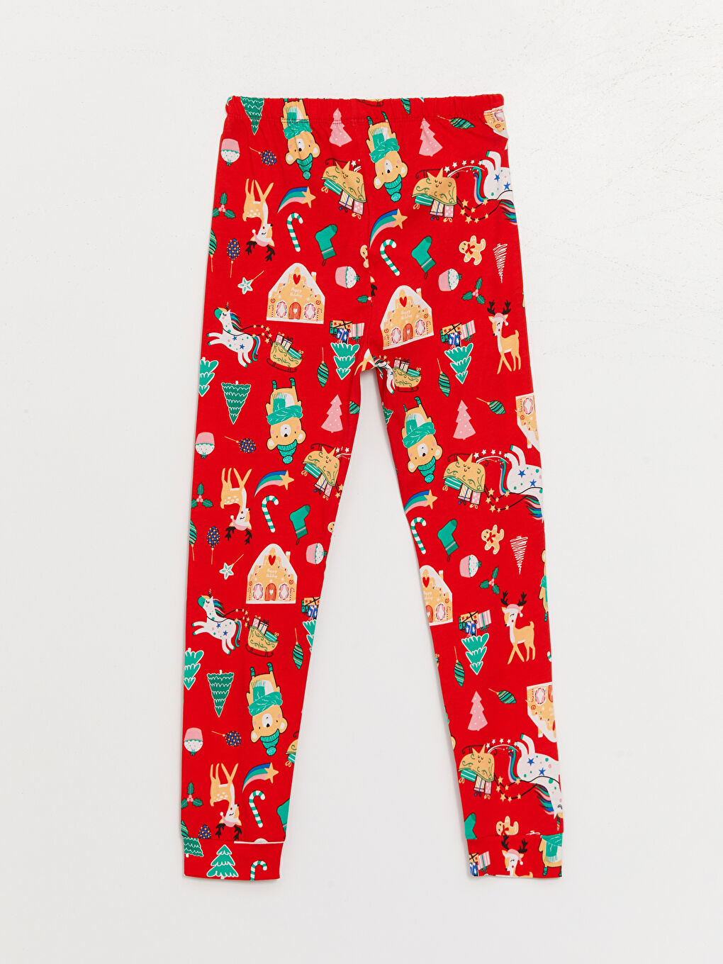 Ensemble de pyjama fille à thème de Noël col rond manches longues-4