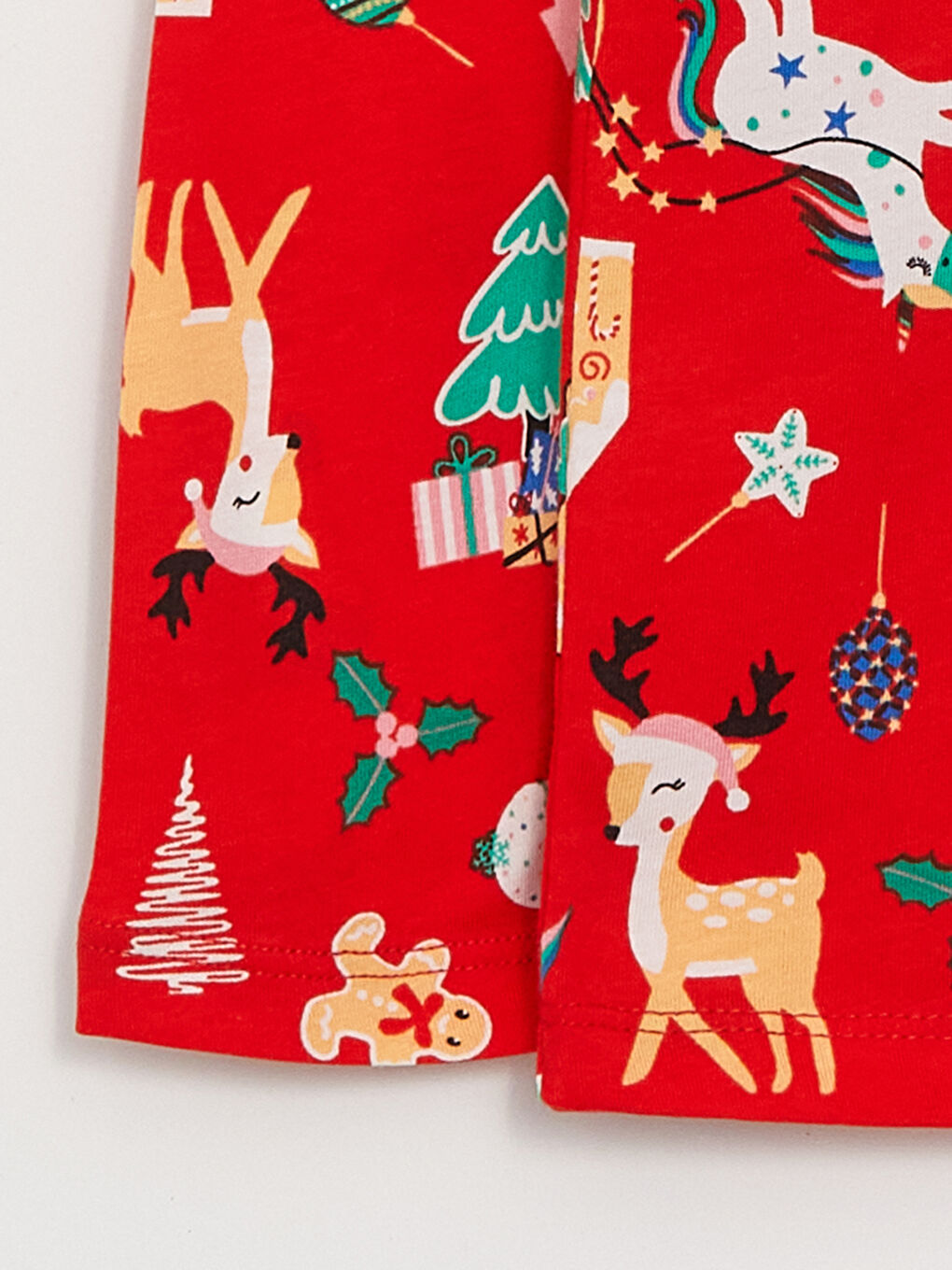 Ensemble de pyjama fille à thème de Noël col rond manches longues-5