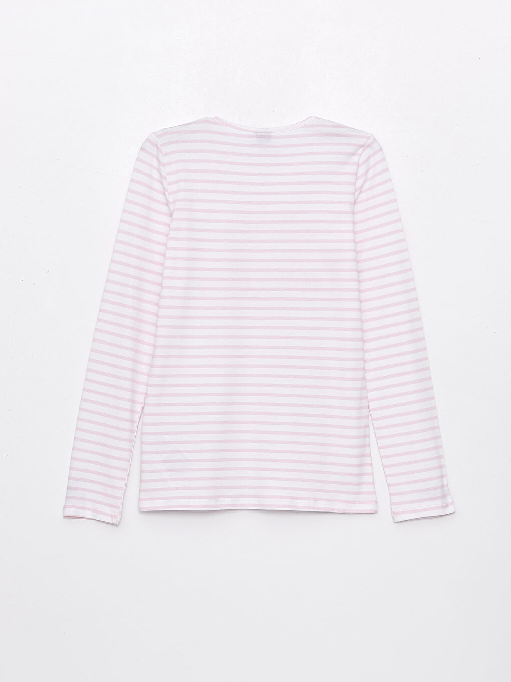 Crew Neck Striped Long Sleeve Girl's Pajama Set-2