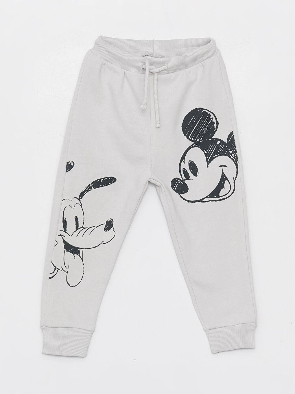 LCW baby Açık Gri Beli Lastikli Mickey Mouse Baskılı Erkek Bebek Jogger Eşofman Altı