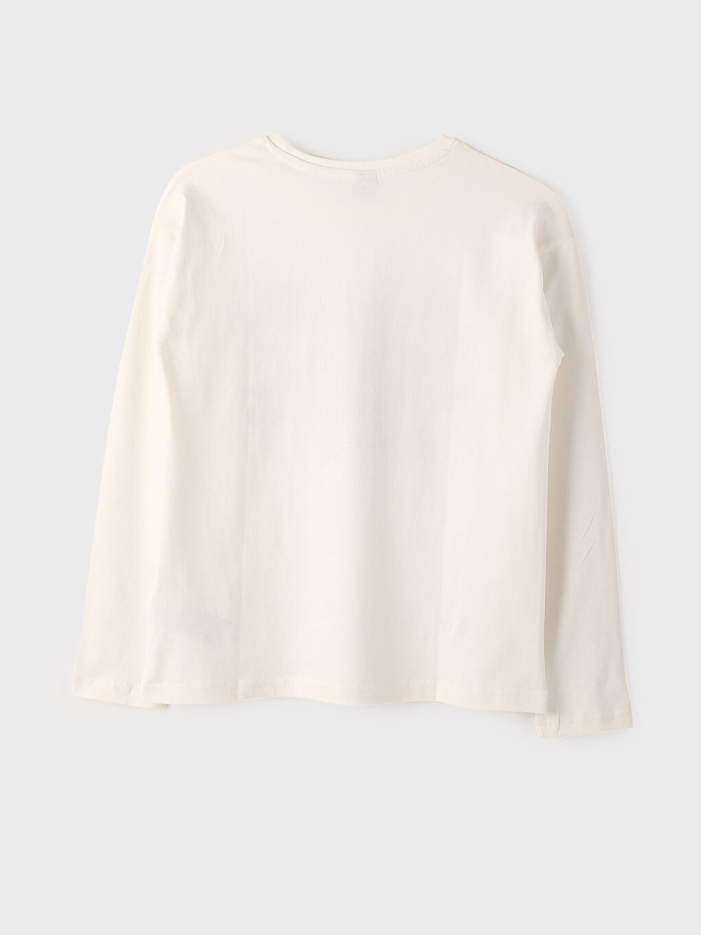 Crew Neck Printed Long Sleeve Girls' T-Shirt-3