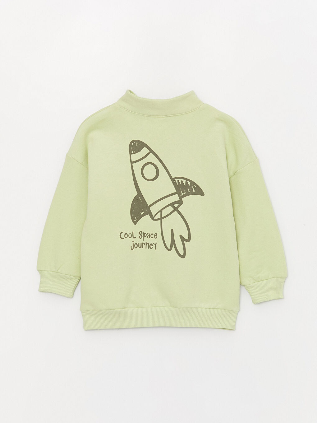 LCW baby Pastel Yeşil Dik Yaka Uzun Kollu Baskılı Erkek Bebek Sweatshirt - 2